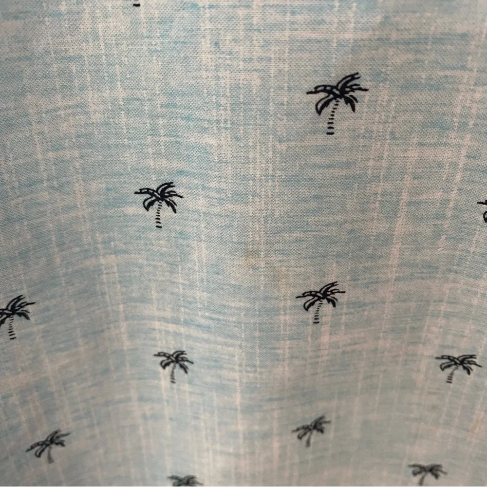 Denim & Flower Sky Blue Palm Tree Shirt‎ Preppy Palm Trees Beach Wear Spring - Picture 4 of 9